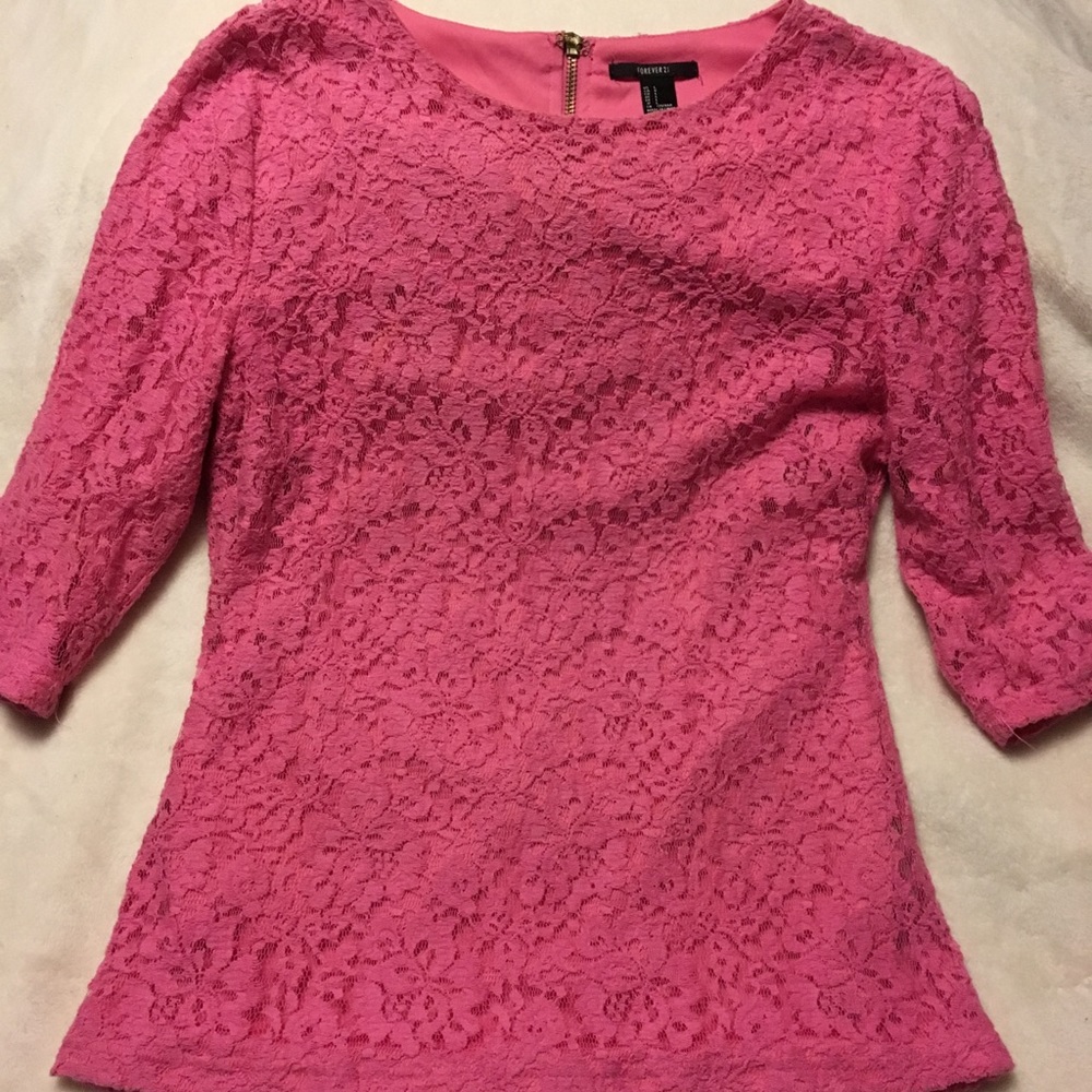 Forever21 Pink Lace blouse